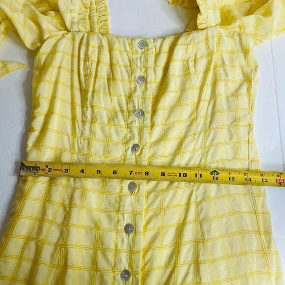 Capulet Midi Sun Dress Butter Yellow Plaid Size XS - Picture 9 of 13